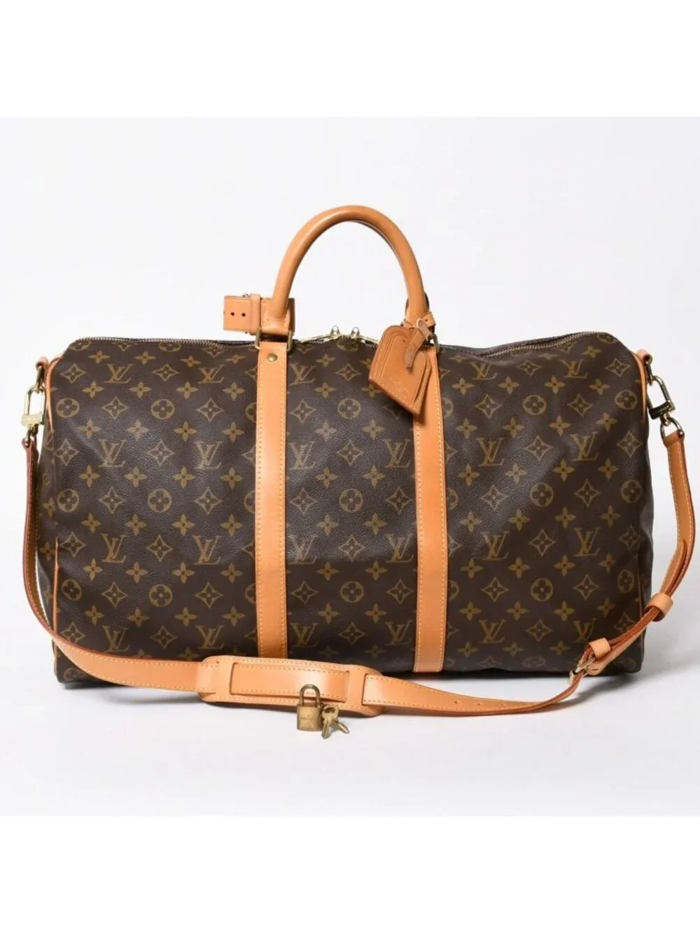 Louis Vuitton Monogram Keepall Bandouliere 50 Brown Boston Bag